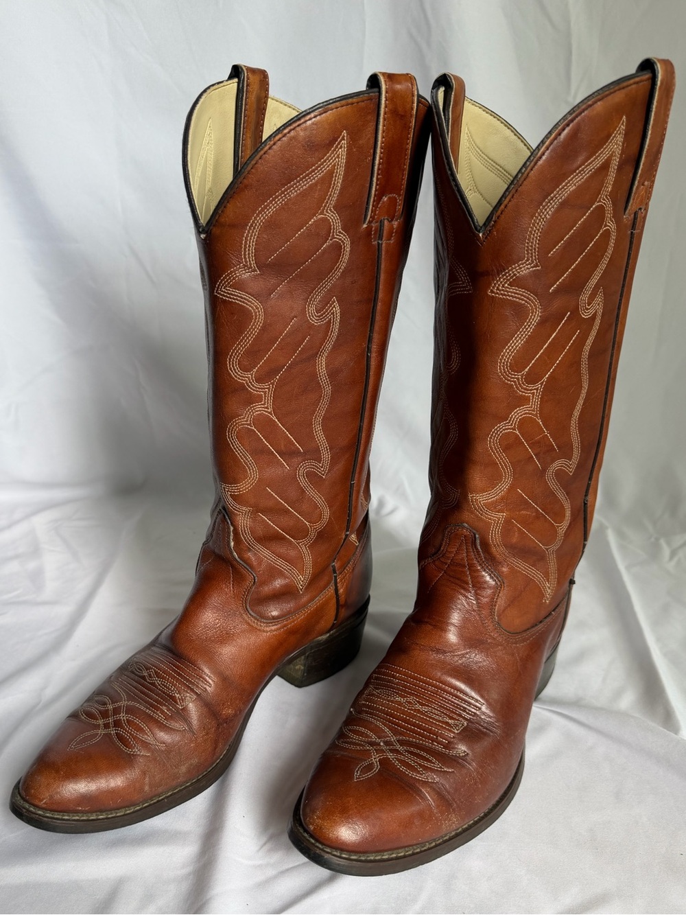 Kenny Rogers Leather Western Cowboy Boots Brown Men’s 10.5 D Rodeo Vintage